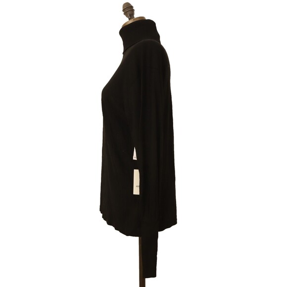 AGOLDE Funnel Neck Top Size XS Bishop Sleeve Supima Cotton Black $98 NWT B9 - Picture 4 of 4